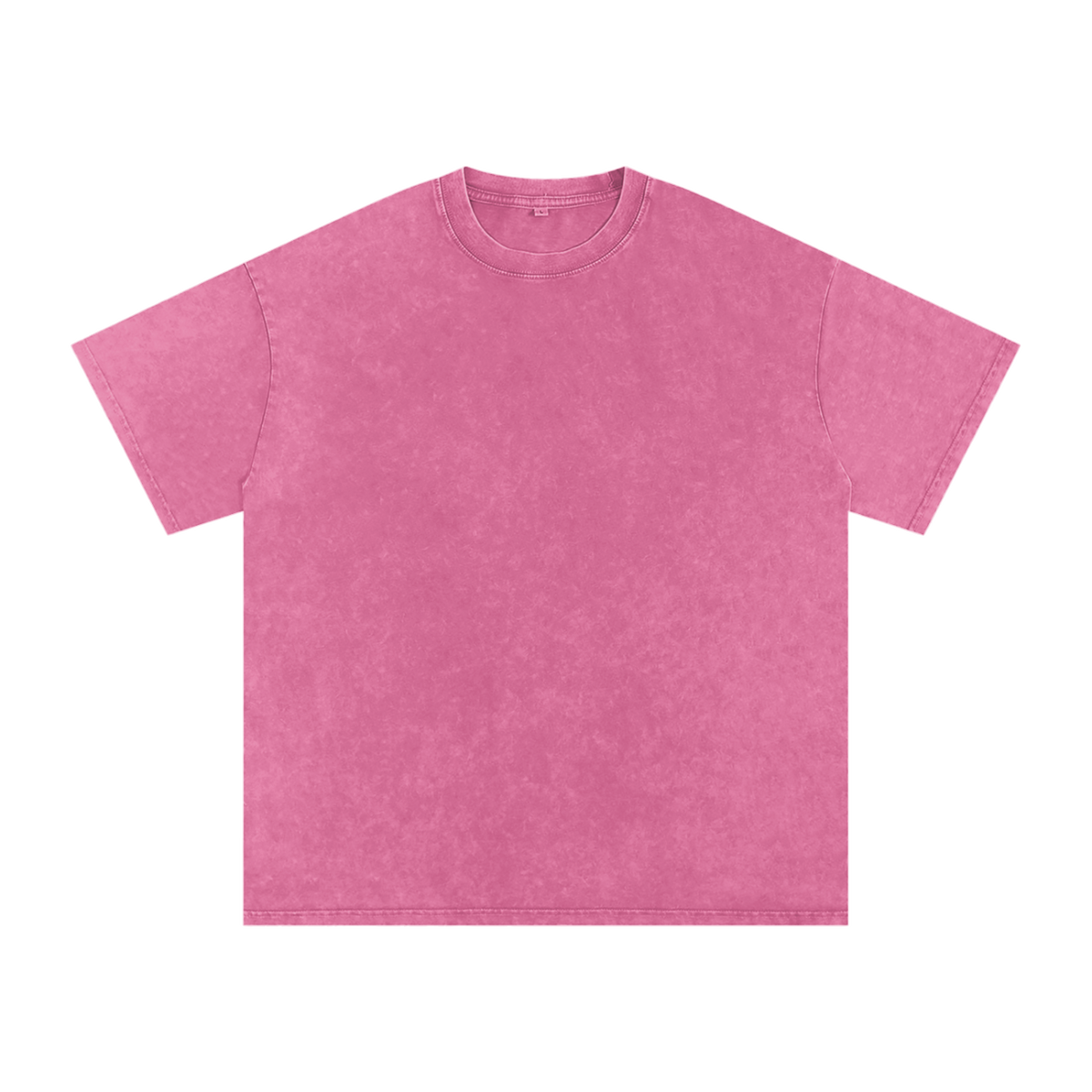 MIROLYUB Afterglow Snow-Wash Oversized Tee in Rose Red, front view.