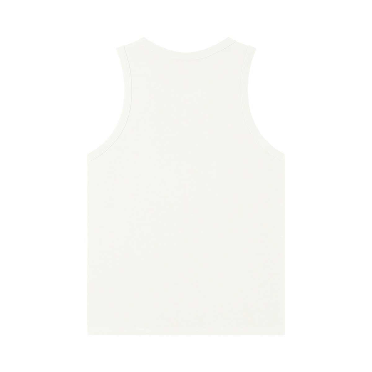 MIROLYUB Tension heavyweight ribbed tank in White, back view.