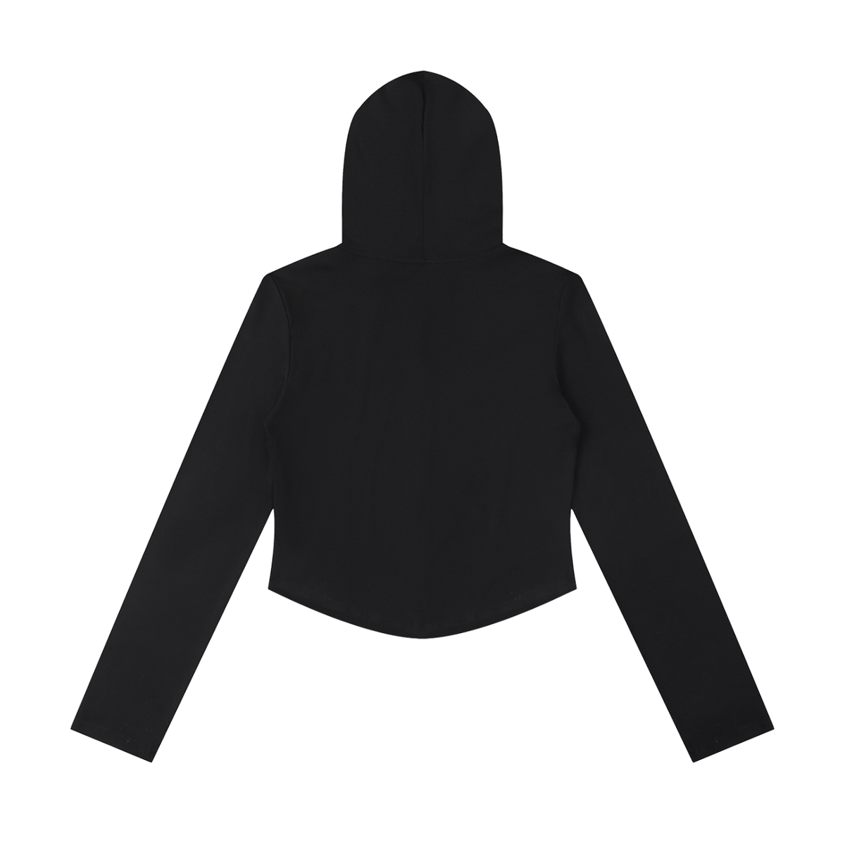 MIROLYUB Inflexion cropped full-zip hoodie in Black, back view