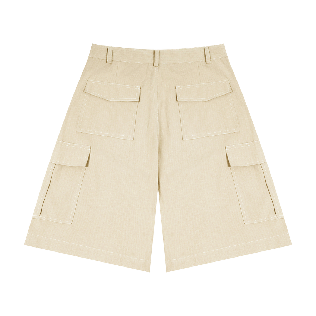 MIROLYUB Outpost woven cargo shorts in Apricot, back view.