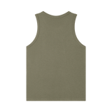 MIROLYUB Tension heavyweight ribbed tank in Army Green, back view.
