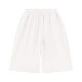 MIROLYUB Lattice Waffle Shorts in White, front view.