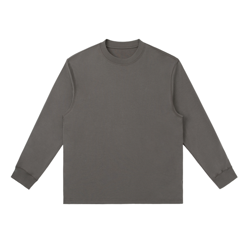 MIROLYUB Continuum cotton-blend long sleeve in Dark Gray, front view.