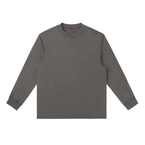 MIROLYUB Continuum cotton-blend long sleeve in Dark Gray, front view.