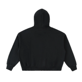 Relay boxy zip hoodie in Black, back