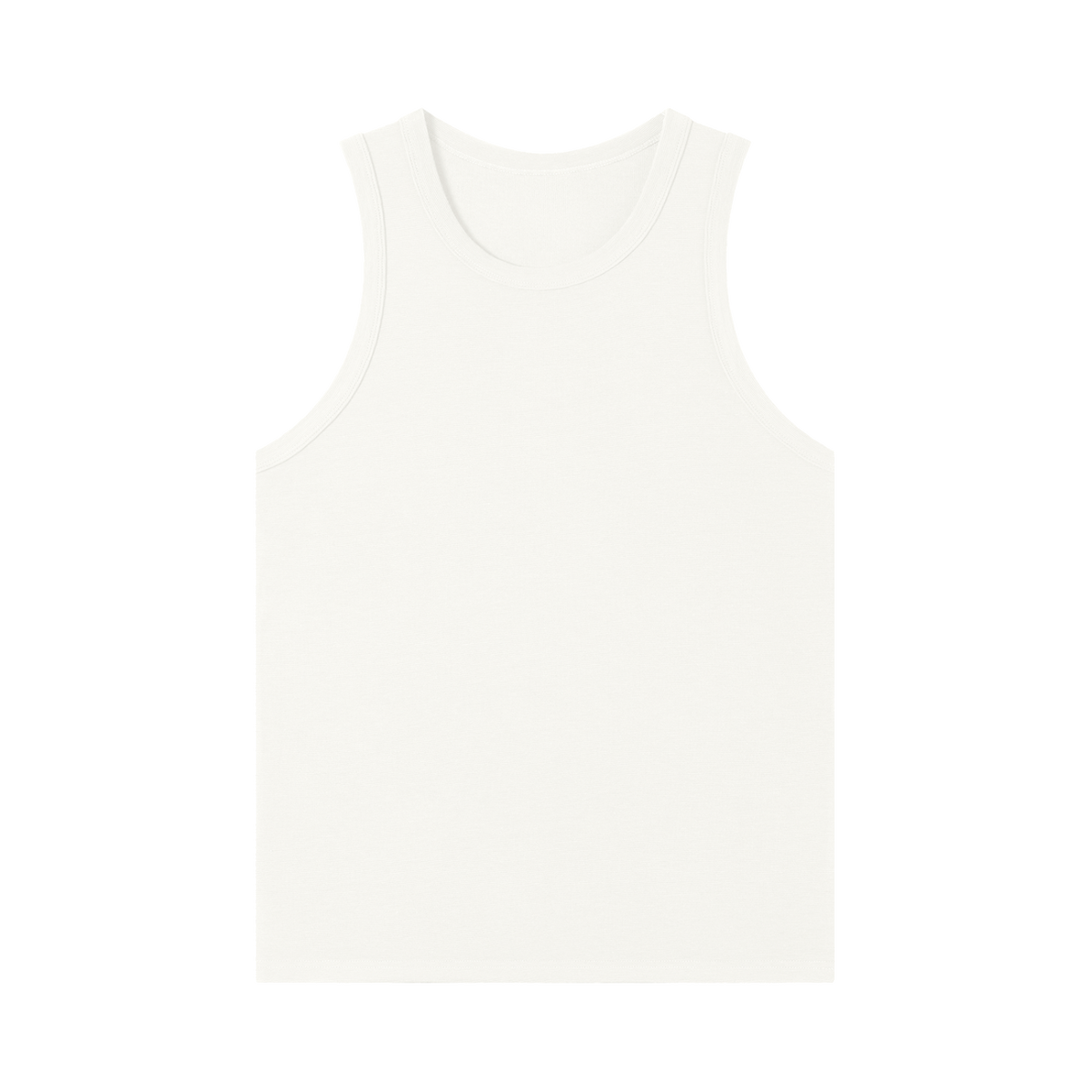 MIROLYUB Tension heavyweight ribbed tank in White, front view.
