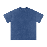 MIROLYUB Afterglow Snow-Wash Oversized Tee in Dark Blue, front view.