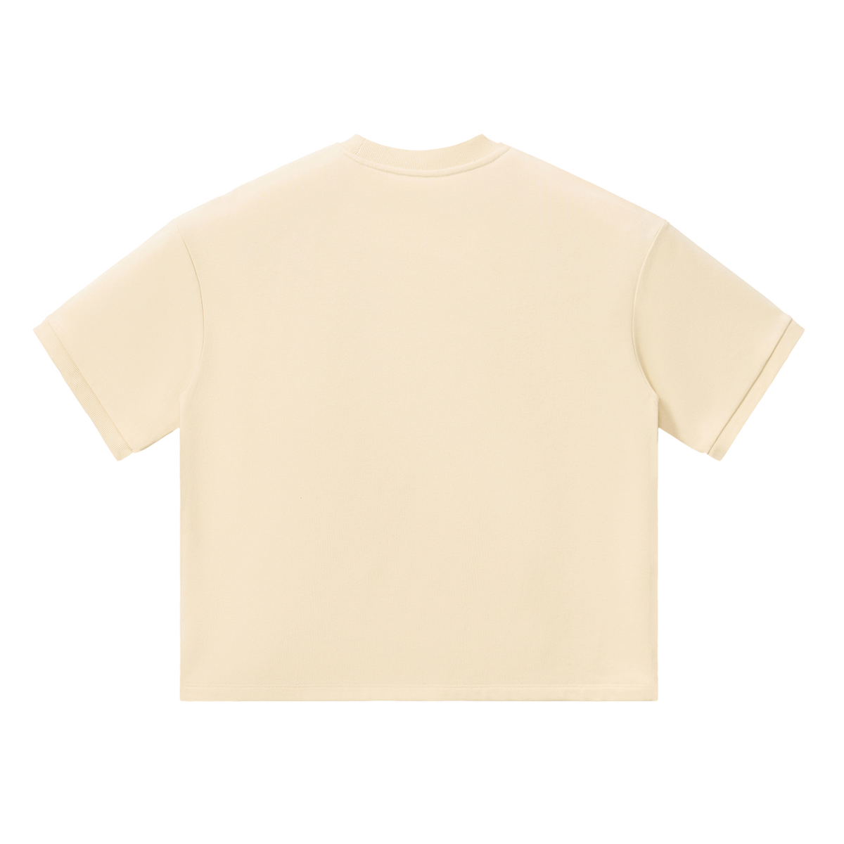 MIROLYUB Unisex Heavyweight Boxy T-Shirt — Apricot — back view