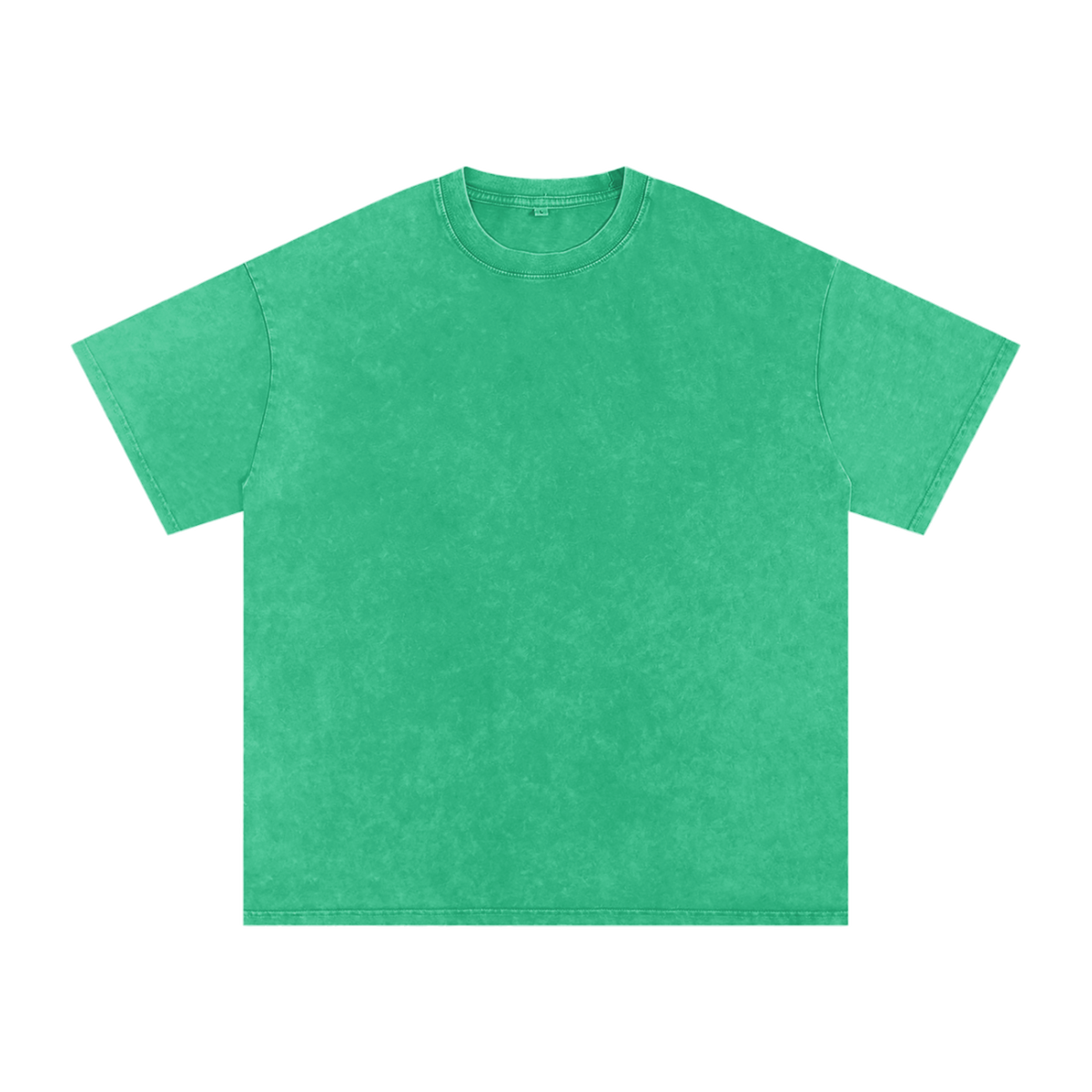 MIROLYUB Afterglow Snow-Wash Oversized Tee in Grass Green, front view.