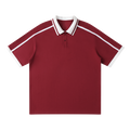 Traction contrast-piping polo, Wine Red, front view
