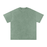 MIROLYUB Afterglow Snow-Wash Oversized Tee in Bean Green, front view.
