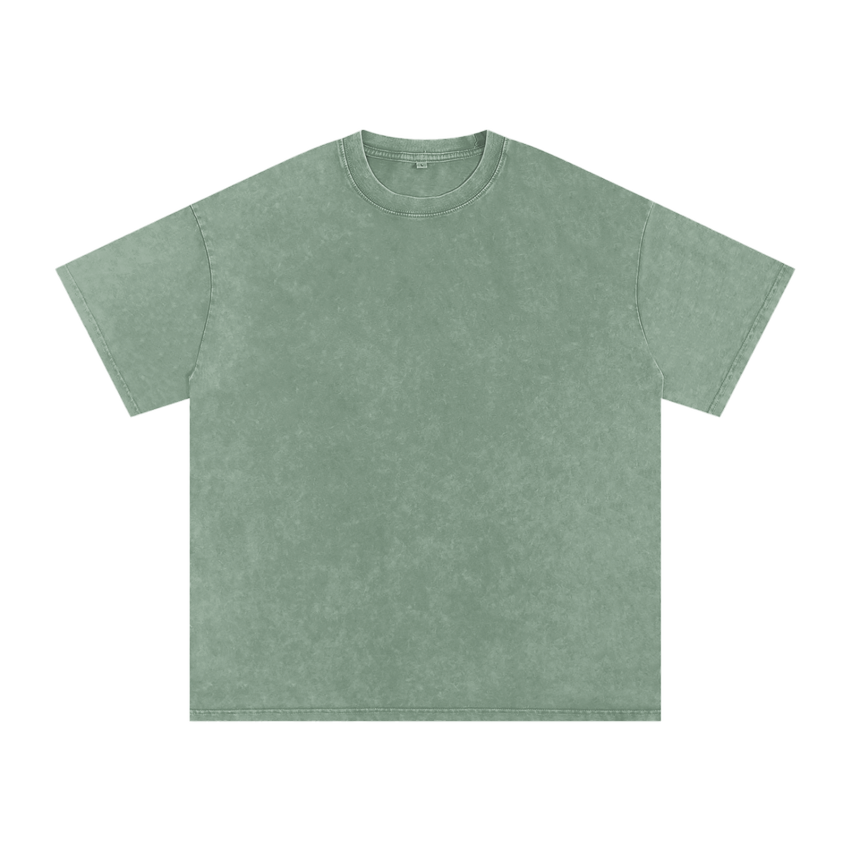 MIROLYUB Afterglow Snow-Wash Oversized Tee in Bean Green, front view.