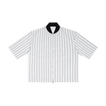 Baseline striped zip jersey in White, front view