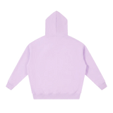 MIROLYUB loft boxy fleece hoodie in Light Purple, back view