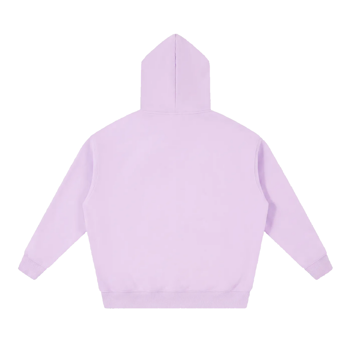 MIROLYUB loft boxy fleece hoodie in Light Purple, back view