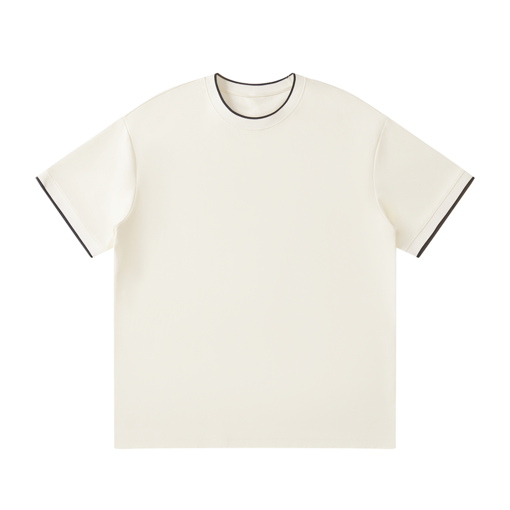 MIROLYUB Routine Cotton-Nylon Tee in Apricot, front view