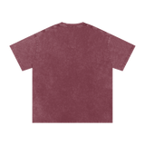 MIROLYUB Afterglow Snow-Wash Oversized Tee in Red, back view.