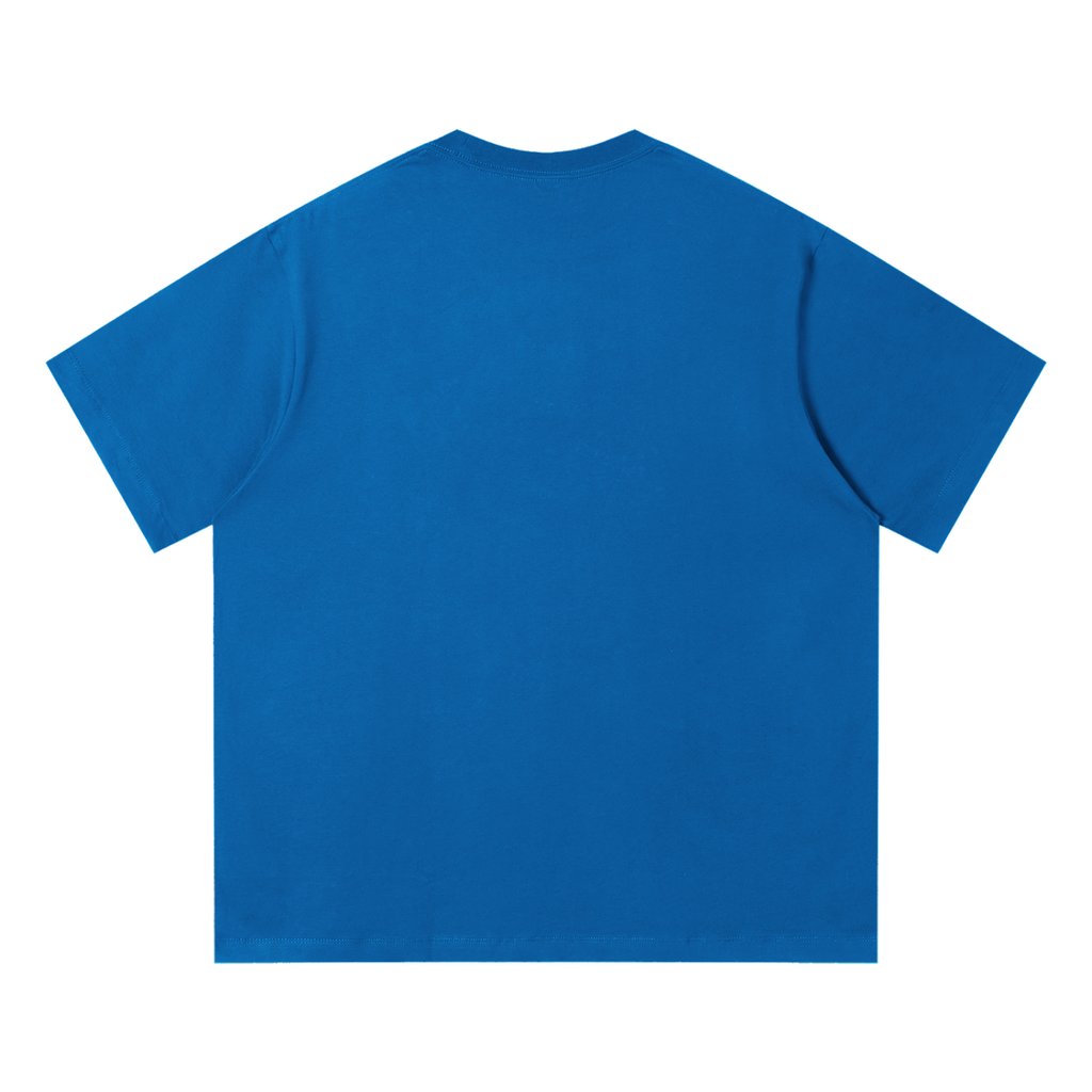Unisex Quick-Dry Relaxed Fit T-Shirt — Colorful Blue, back view