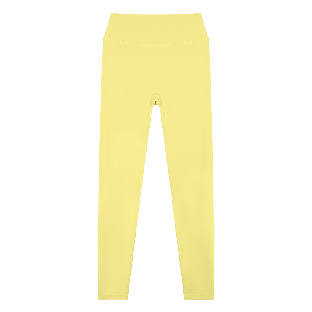 MIROLYUB Women’s High Waisted Yoga Leggings — Yellow, front view