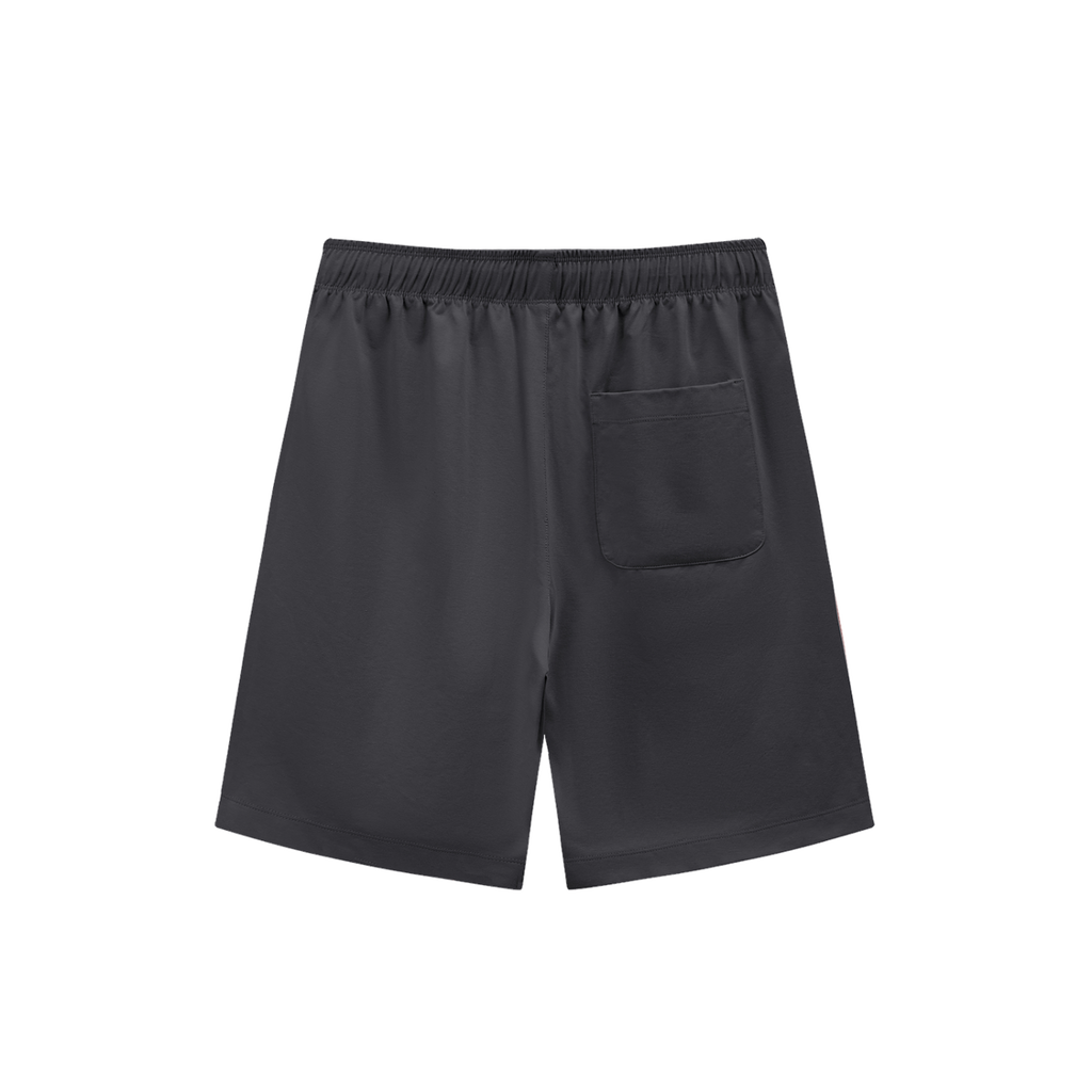 MIROLYUB Roam drawstring shorts in Dark Gray, back view