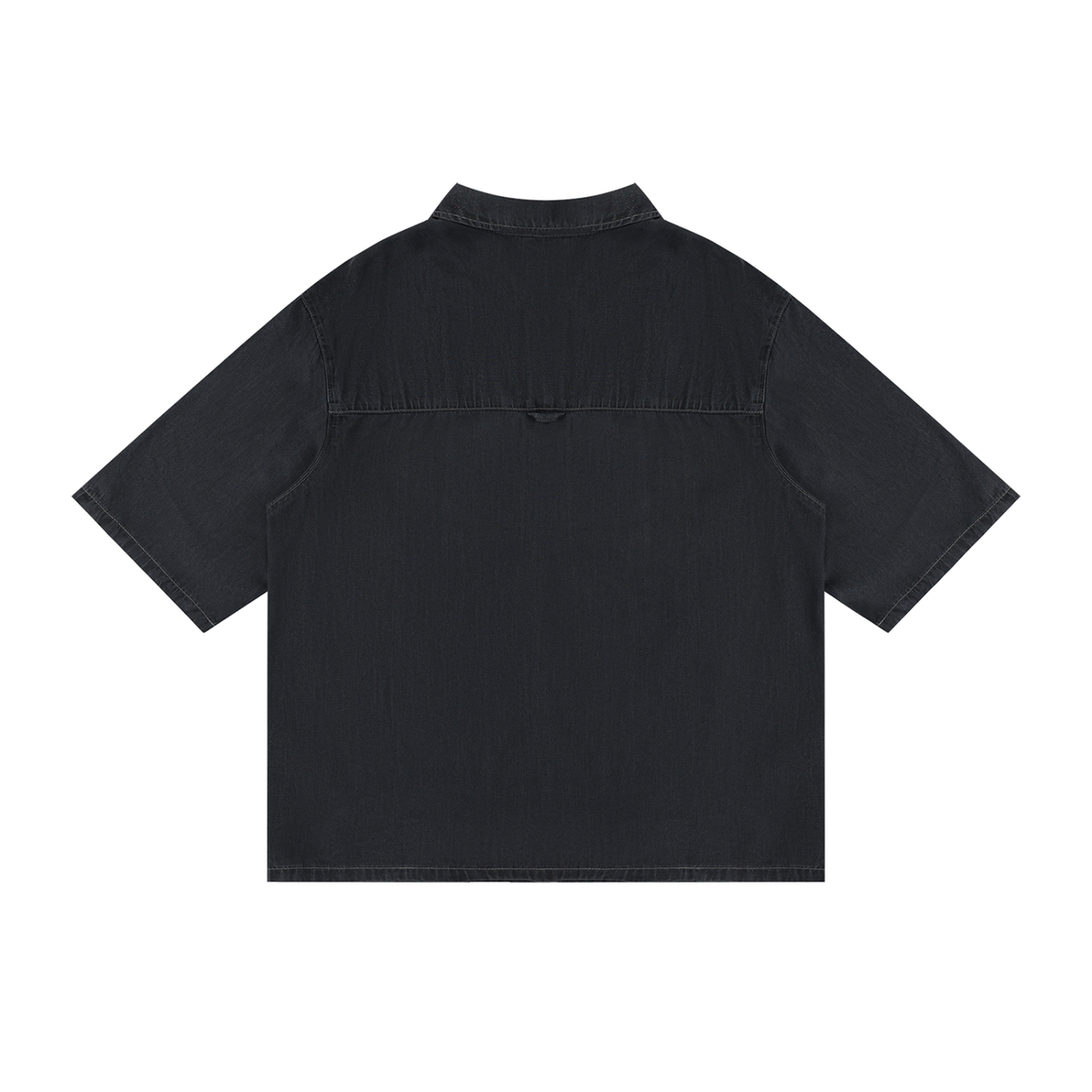 Undercurrent lyocell short-sleeve shirt in Black, back view