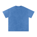MIROLYUB Afterglow Snow-Wash Oversized Tee in Light Blue, front view.