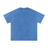 MIROLYUB Afterglow Snow-Wash Oversized Tee in Light Blue, front view.