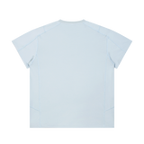 MIROLYUB Unisex Contrast Stitch  Regular Fit T-Shirt — Light Blue, back view