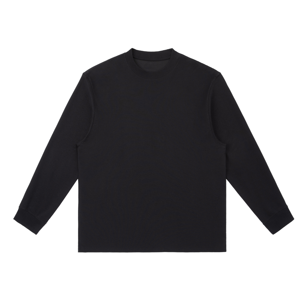 MIROLYUB Continuum cotton-blend long sleeve in Black, front view.