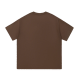 MIROLYUB Still Heavy Cotton Tee in Coffee, back view.