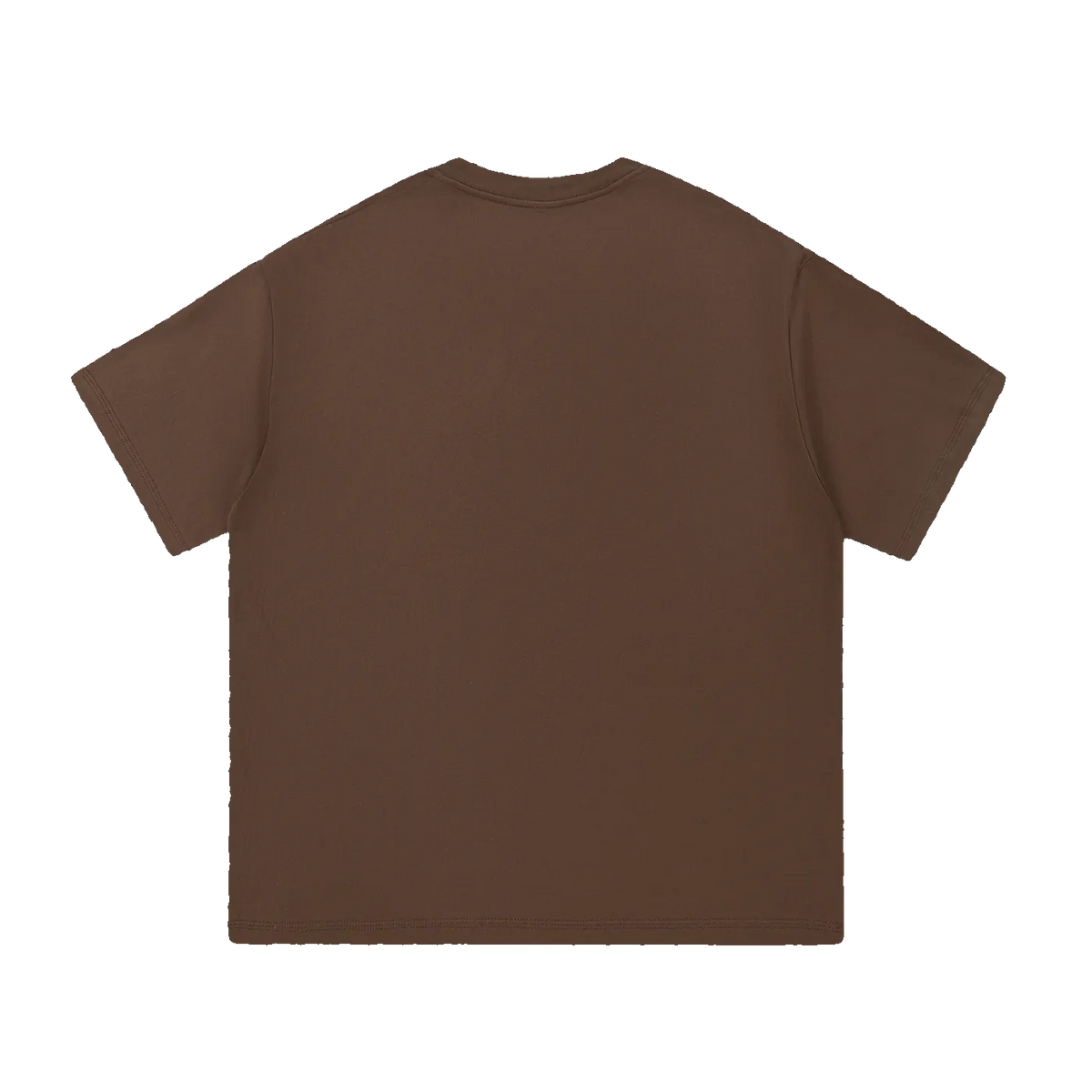 MIROLYUB Still Heavy Cotton Tee in Coffee, back view.
