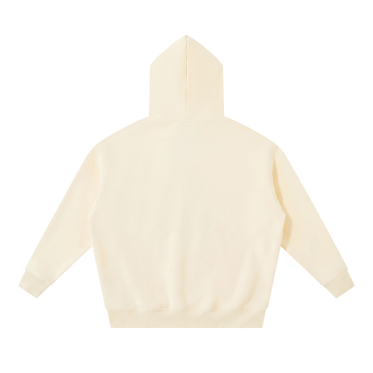MIROLYUB loft boxy fleece hoodie in Apricot, back view