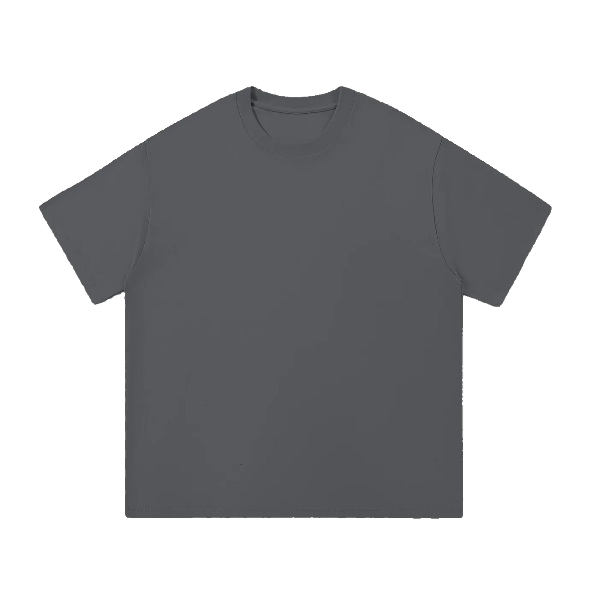 MIROLYUB Still Heavy Cotton Tee in Dark Gray, front view.
