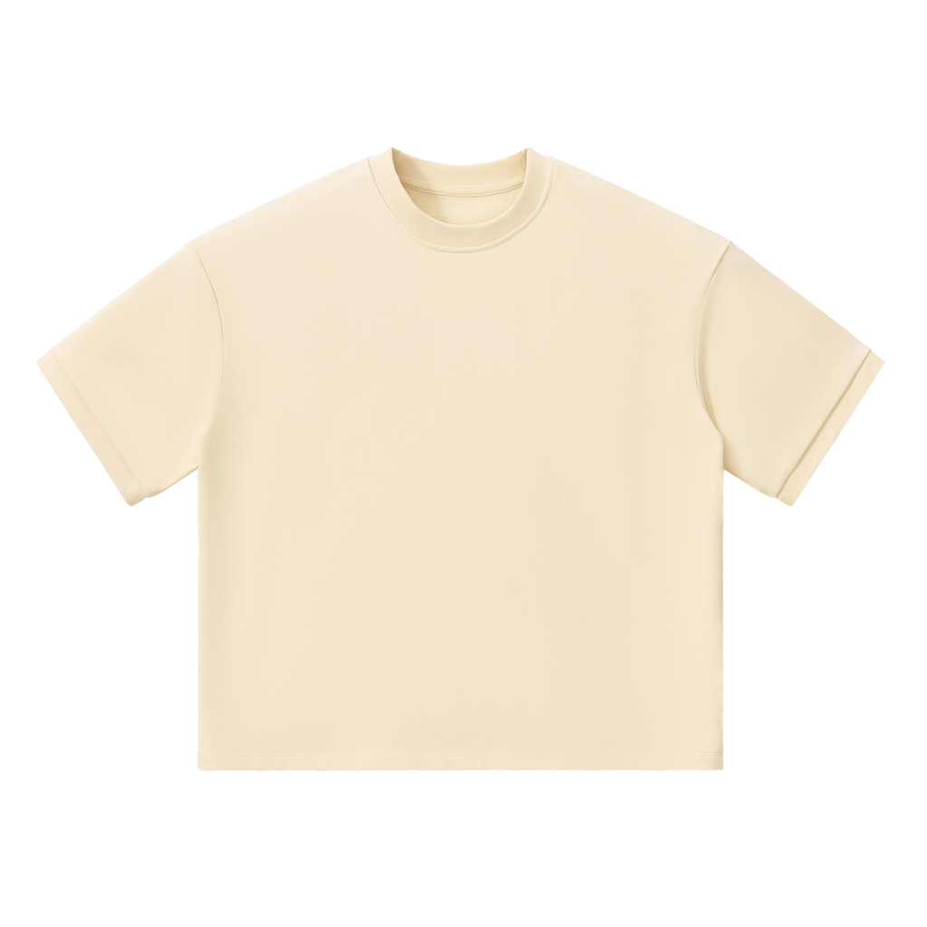 MIROLYUB Unisex Heavyweight Boxy T-Shirt — Apricot — front view