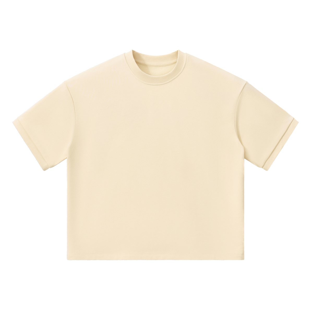 MIROLYUB Unisex Heavyweight Boxy T-Shirt — Apricot — front view