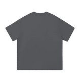 MIROLYUB Still Heavy Cotton Tee in Dark Gray, back view.