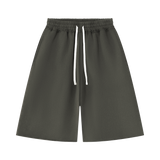 MIROLYUB Unisex Heavyweight Raw Edge Shorts — Dark Gray, front view