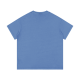 MIROLYUB Palimpsest Vintage-Wash Cotton Tee in Cobalt Blue, back view.
