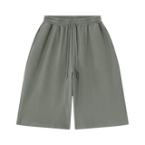 MIROLYUB Lattice Waffle Shorts in Gray, front view.