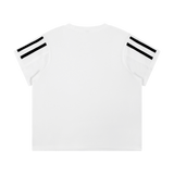 MIROLYUB Pennant twin-stripe cropped tee in White — back view