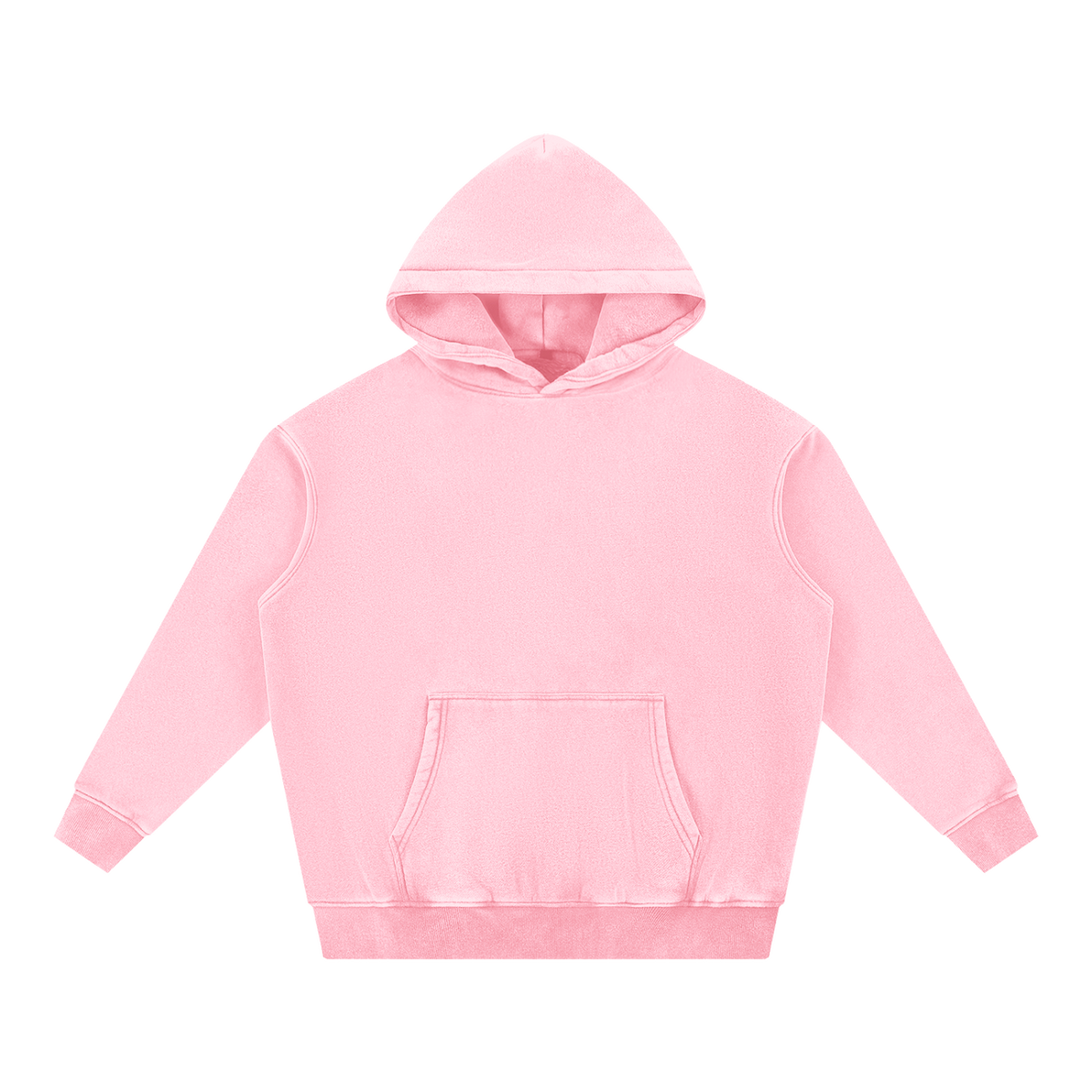 Snow Wash Fleece Oversize Hoodie — Pink, front view