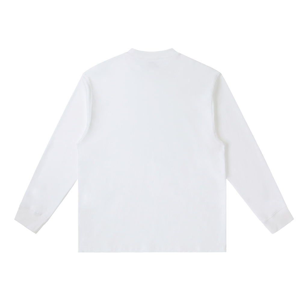 MIROLYUB Continuum cotton-blend long sleeve in White, back view.