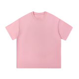 Still Heavy Cotton Tee in Pink, front view — MIROLYUB Essentials