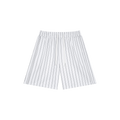 MIROLYUB Unisex Striped Loose Fit Shorts — White, front view