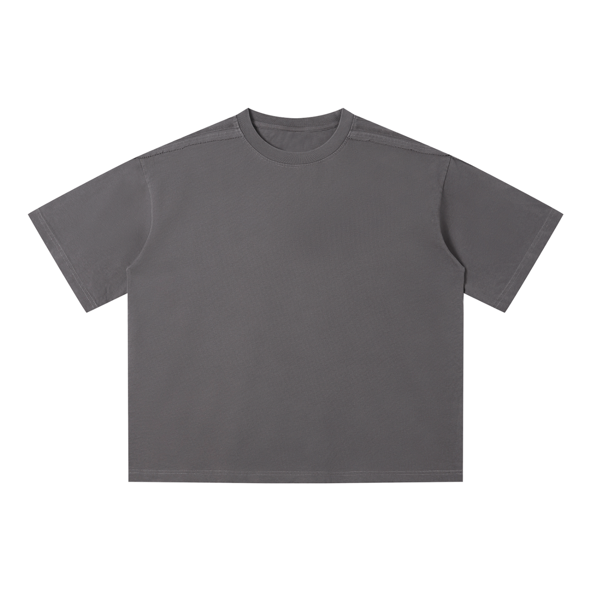 MIROLYUB Unisex Vintage Wash Boxy T-Shirt — Light Gray — front view