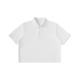 Counterpoint — Cropped Polo / Chalk — White, front view