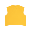 MIROLYUB Ravel raw-hem boxy tank in Yellow, front view.