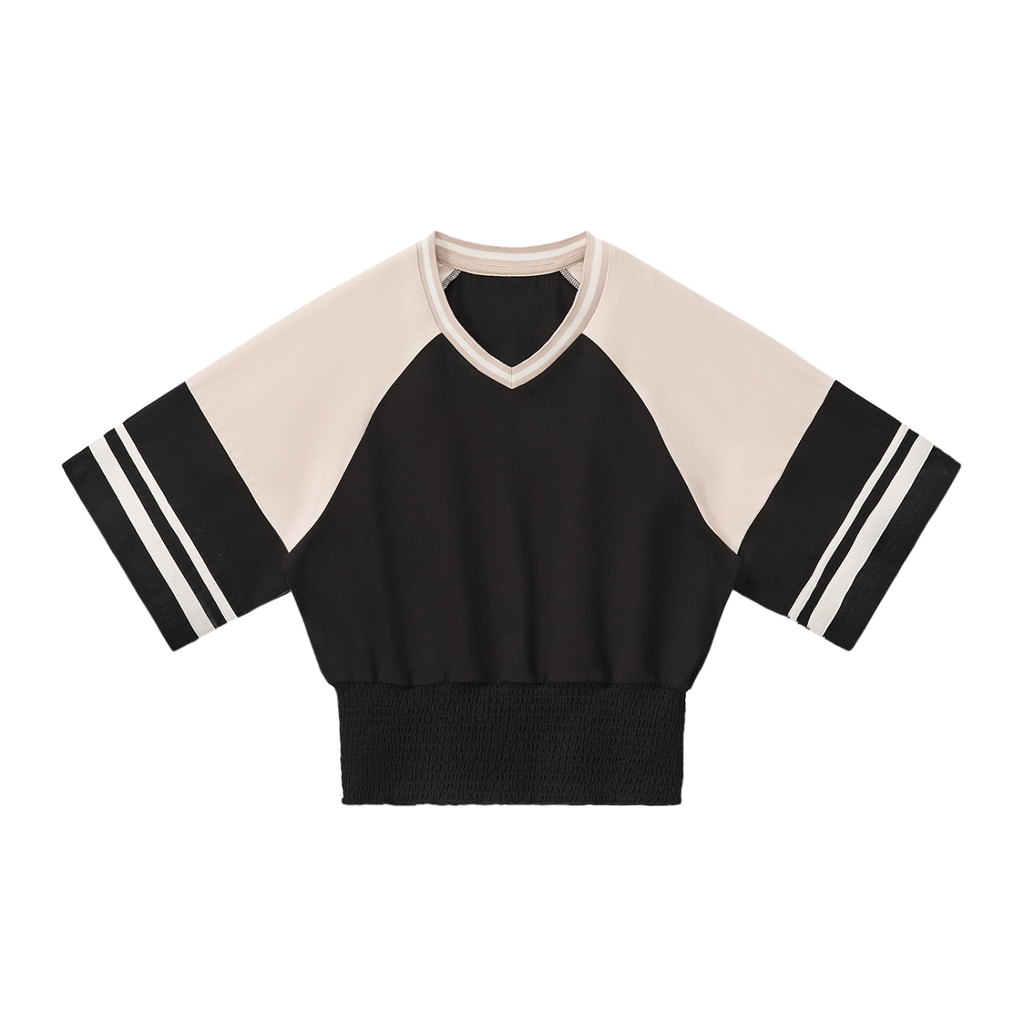 Gather — Black with Apricot — front view
