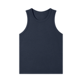 MIROLYUB Tension heavyweight ribbed tank in Royal Blue, front view.