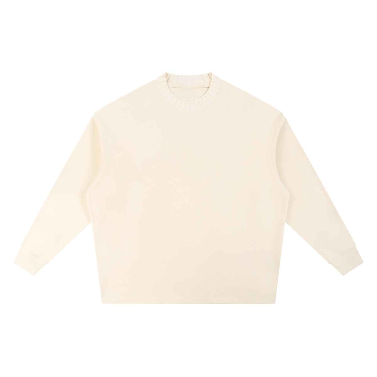 MIROLYUB Repose oversized cotton-blend sweatshirt in Apricot, front view.